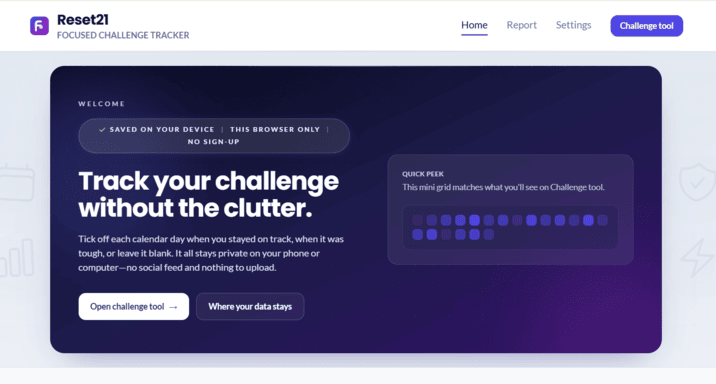 Reset21 - Habit & Accountability App preview